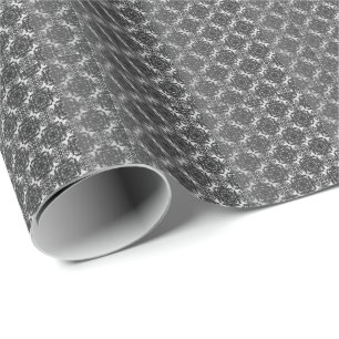 MVB Black Faux Lace Gray Wrapping Paper