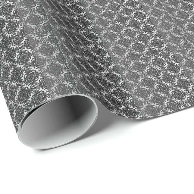 MVB Black Faux Lace Grey Wrapping Paper (Roll Corner)