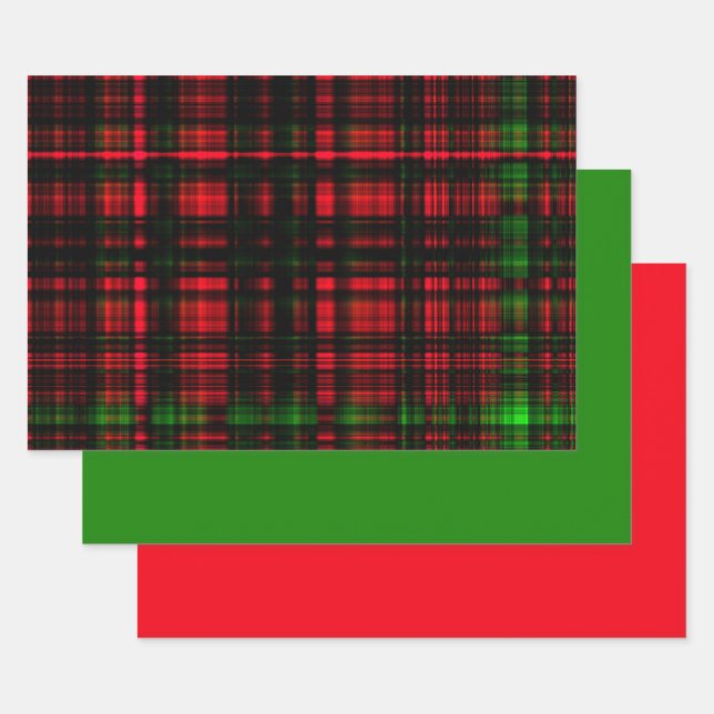 MVB Christmas Plaid Red & Green Wrapping Paper Sheet (Set)