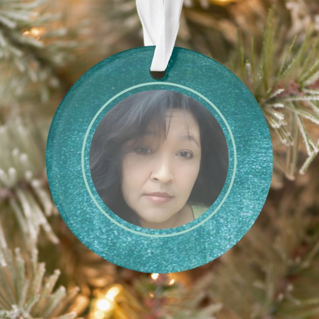 MVB Faux Velvet Teal Customisable Design Ornament (Tree)