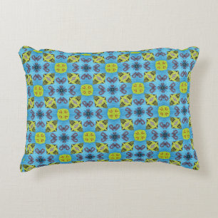 MVB Geo Sky Blue with a touch of yellow Desig Decorative Cushion