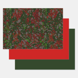 MVB Mistletoe Foliage Design Wrapping Paper Sheet