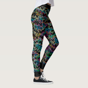 MVB Neon Effect Wave Links Design Leggings