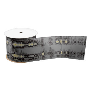 MVB Plaid Grey Beige Design Satin Ribbon