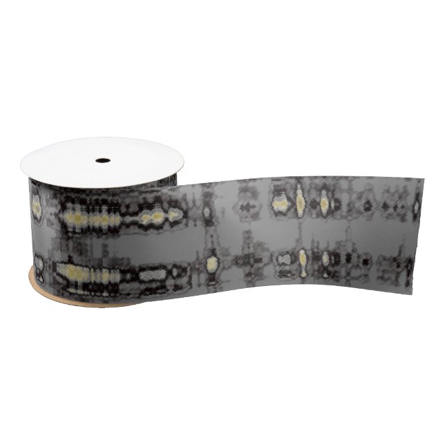 MVB Plaid Grey Beige Design Satin Ribbon (Spool)