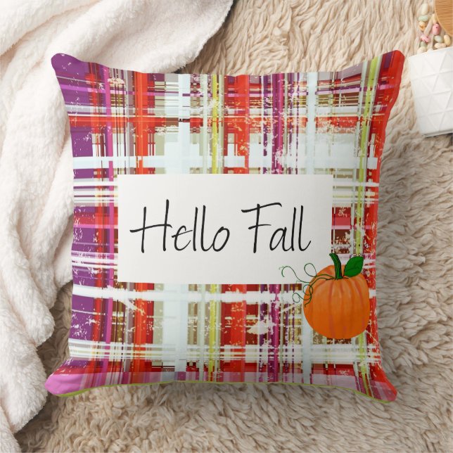 MVB Pumkin Plaid-Hello Fall Cushion (Blanket)
