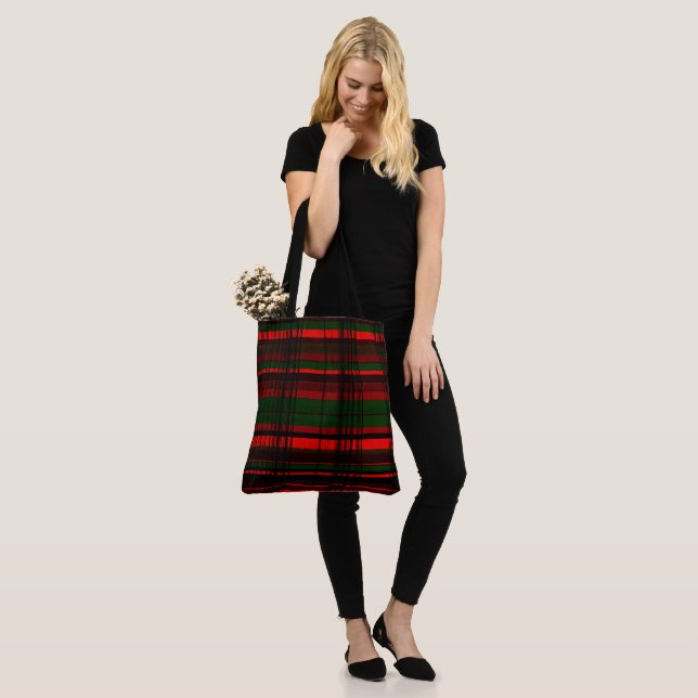 MVB Red Green Plaid Pattern design Tote Bag (On Model)