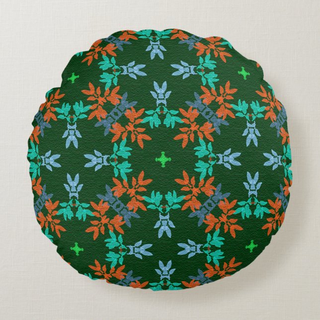MVB Retro Foliage Fall Style  Round Cushion (Front)