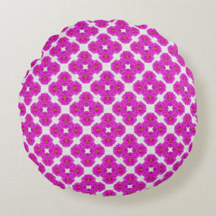 MVB Retro Mexican Moss Flower Pink Round Cushion