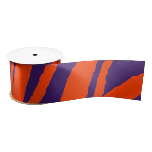 MVB Tiger Stripes Design- Orange & Purple Satin Ribbon