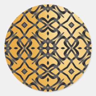 MVB X Lace Pattern Sticker- Cream Yellow Classic Round Sticker