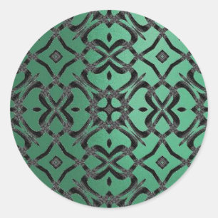 MVB X Lace Pattern Sticker- Teal Green Classic Round Sticker
