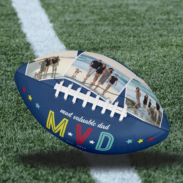 MVD - Most Valuable Dad Custom 3 Photo Keepsake American Football (Creator Uploaded)