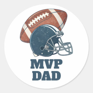 MVP Dad Football Helmet Classic Round Sticker