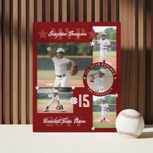 MVP End of Season Baseball Player Photo Collage Plaque