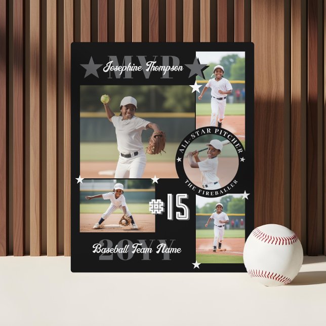 MVP End of Season Baseball Player Photo Collage Plaque (MVP End of Season Baseball Player Photo Collage Plaque)
