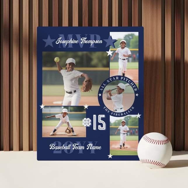 MVP End of Season Baseball Player Photo Collage Plaque (MVP End of Season Baseball Player Photo Collage Plaque)