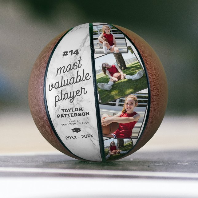 MVP Marble Photo Collage Keepsake Basketball (Creator Uploaded)
