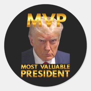 Mvp Most Valuable President Donald Trump New Golde Classic Round Sticker