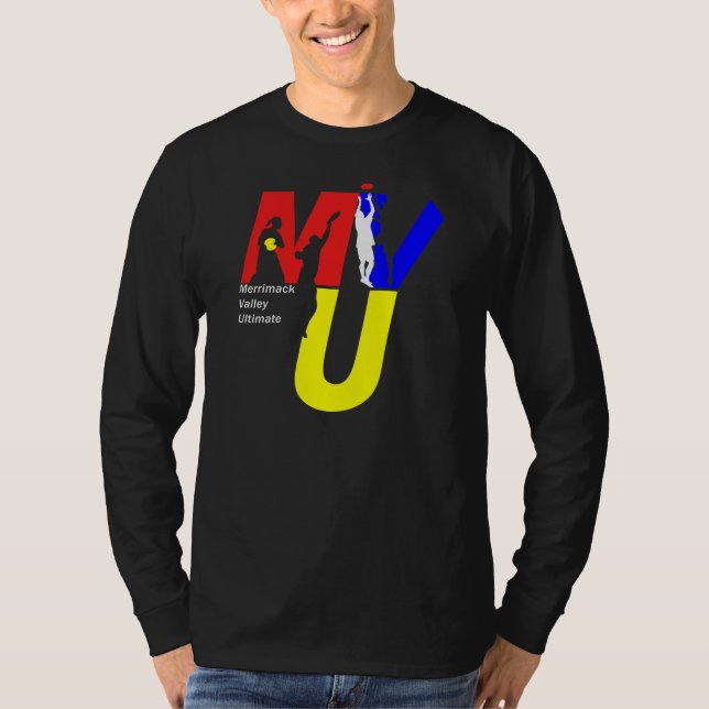 MVU logo shirt - 3 colour on black (Front)