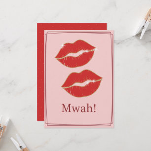 Mwah Red Lips Valentine's  Day  Card