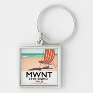 Mwnt, Ceredigion Wales travel poster Key Ring