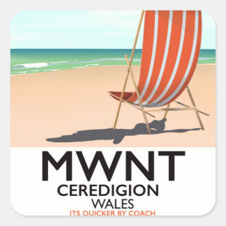 Mwnt, Ceredigion Wales travel poster Square Sticker