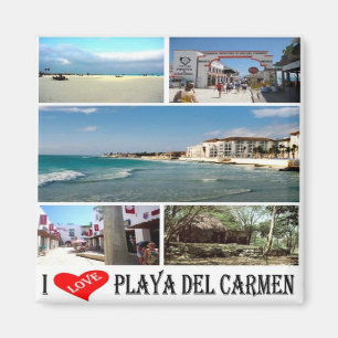 MX - Mexico Playa Del Carmen I Love Collage Mosaic Magnet