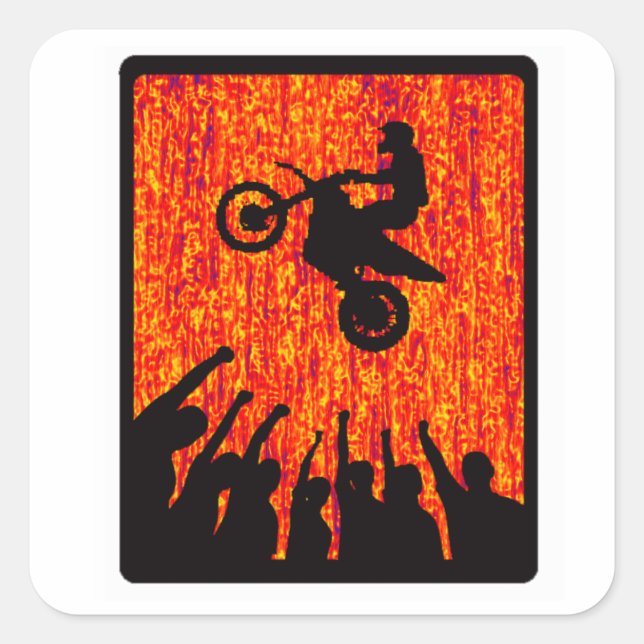 MX RED FLARES SQUARE STICKER (Front)
