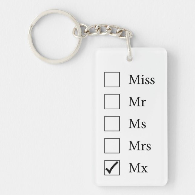 Mx Title (Five Options) Keychain (Front)