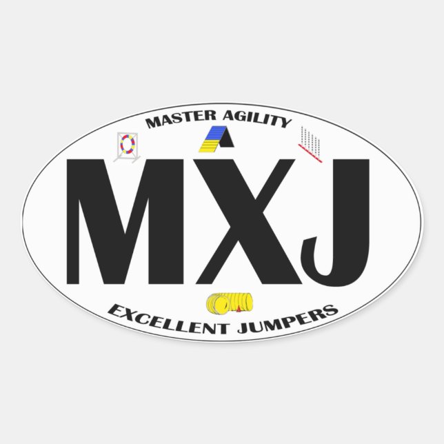 MXJ Dog Agility title Sticker (Front)