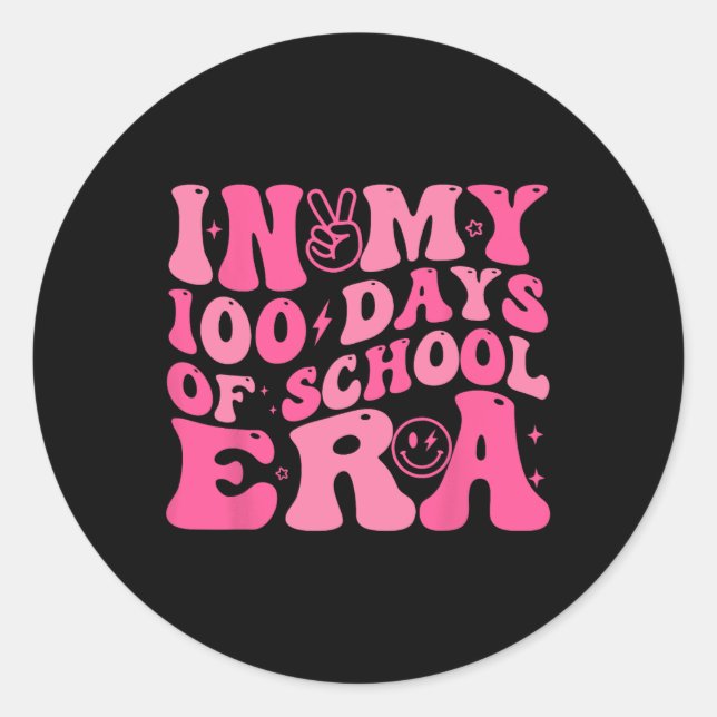 My 100 Days Of School Era Retro Smile 100th Day Of Classic Round Sticker (Front)