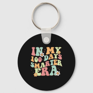 My 100 Days Smarter Era Retro Smile 100th Day Of S Key Ring