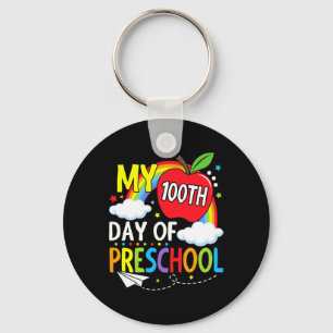 My 100th Day Of Preschool Fun Students Kids Child Key Ring