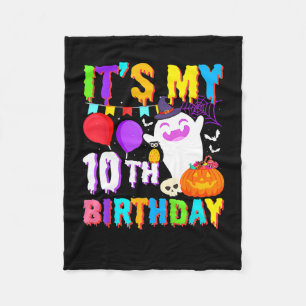 My 10th Birthday Gifts Ghost Pumpkin Halloween Cos Fleece Blanket