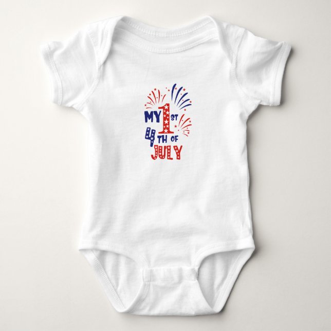 My 1st 4th of July - Baby Bodysuit (Front)