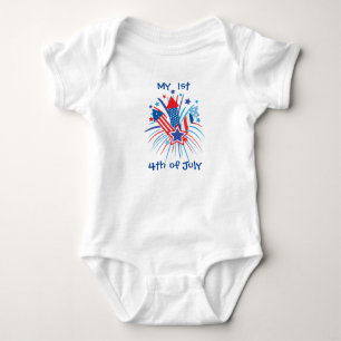 My 1st 4th of July patriotic fireworks T-Shirt Baby Bodysuit