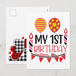 my 1st Birthday 2026 Holiday Postcard