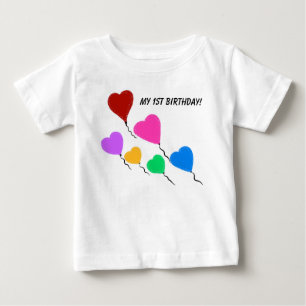 My 1st Birthday Heart Balloons Infant T-Shirt