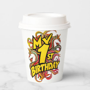 My 1st Birthday With Unicorns Paper Cups