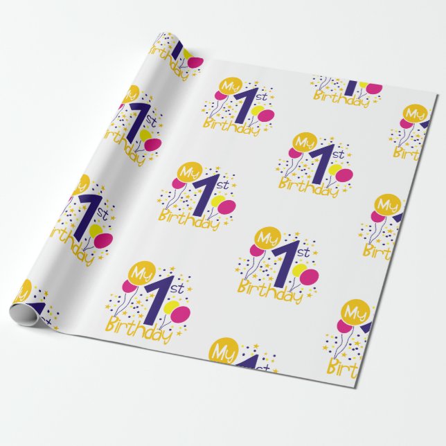 My 1st Birthday  Wrapping Paper (Unrolled)