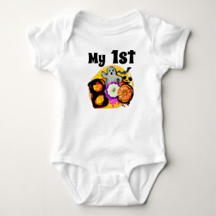 My 1st Boo Cute Halloween Ghost Trick or Treat Baby Bodysuit