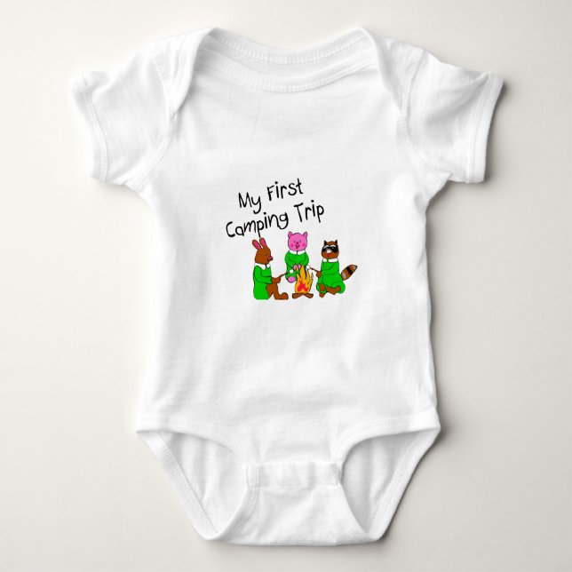 My 1st Camping Trip Baby Bodysuit (Front)