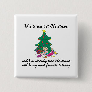 My 1st Christmas 15 Cm Square Badge