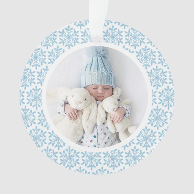 My 1st Christmas Blue Snowflake Acrylic Ornament (Front)