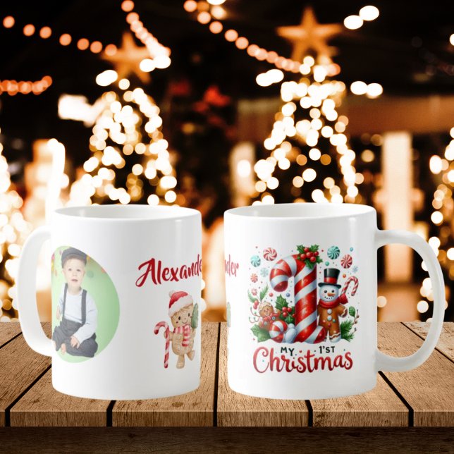 My 1st Christmas Candy Cane Photo Coffee Mug (Creator Uploaded)