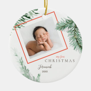  My 1st Christmas Child Photo  Ceramic Tree Decoration