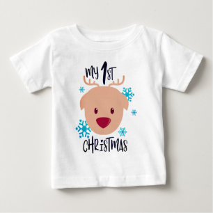My 1st Christmas Cute Reindeer Baby T-Shirt