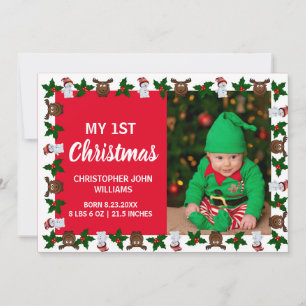 My 1st Christmas New Baby Photo Holiday Card