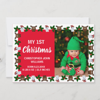 My 1st Christmas New Baby Photo Holiday Card
